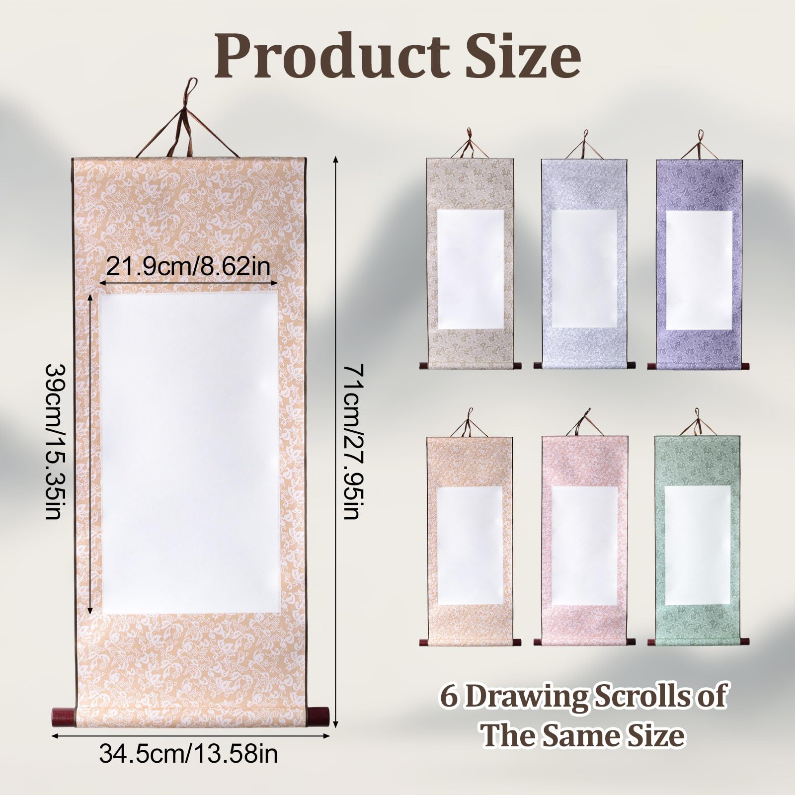 Amazon.com: WANDIC Blank Hanging Scroll, 6 Pcs Blank Painting